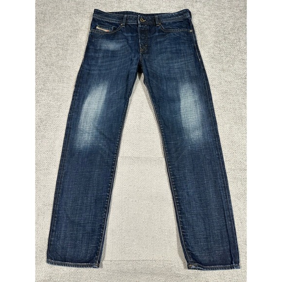 Diesel Jeans Mens Blue Buster 34x32 Blue Cotton Slim Taper Read - Picture 1 of 16